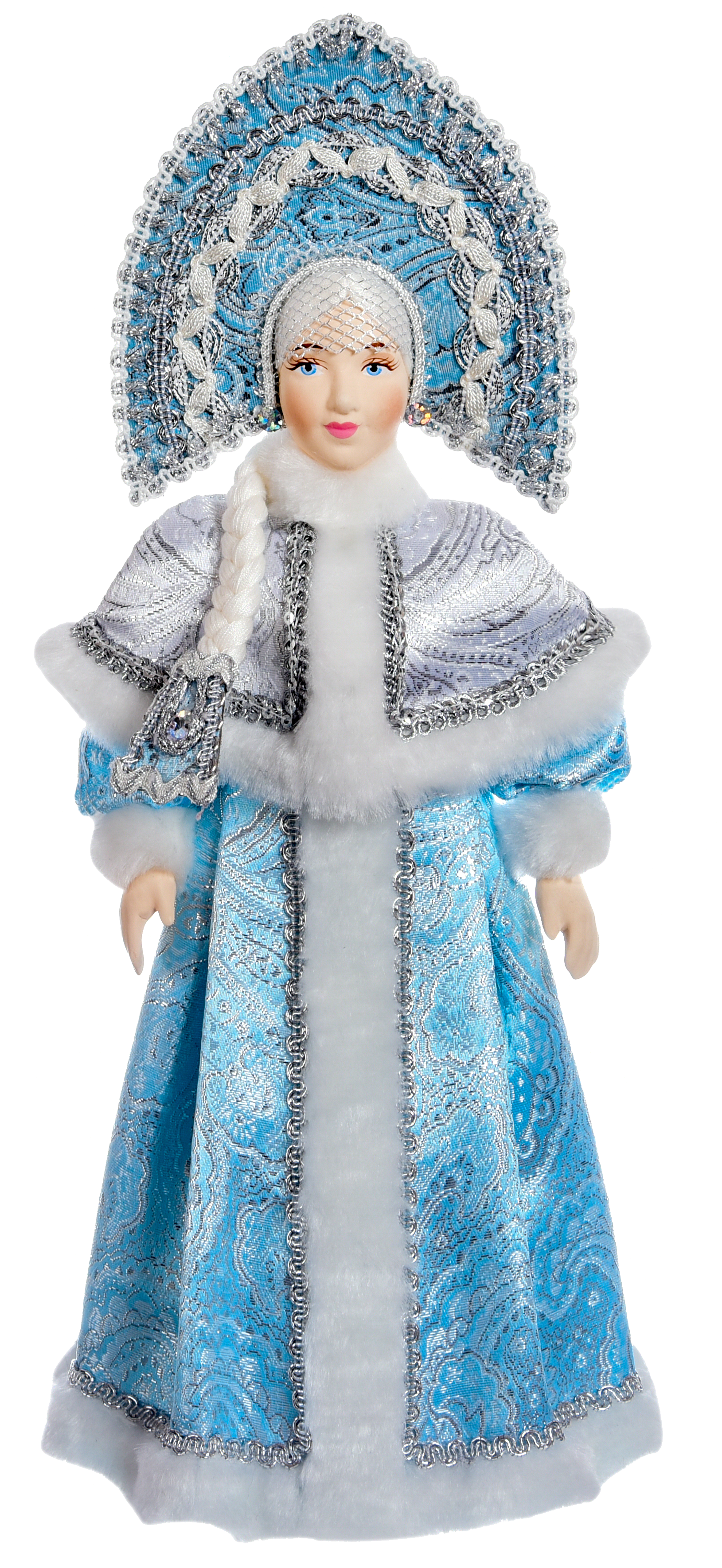 Снегурочка в пелерине, 32 см, голубая Артикул 306-024