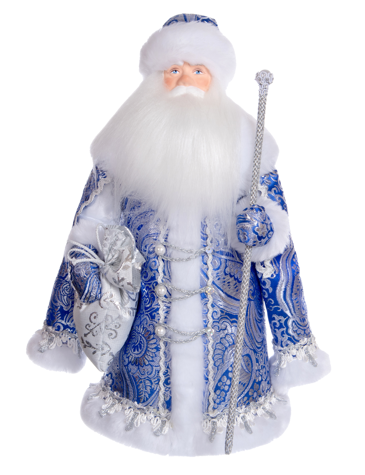 Дед Мороз Великий Устюг 32 см, синий-серебро Артикул 055